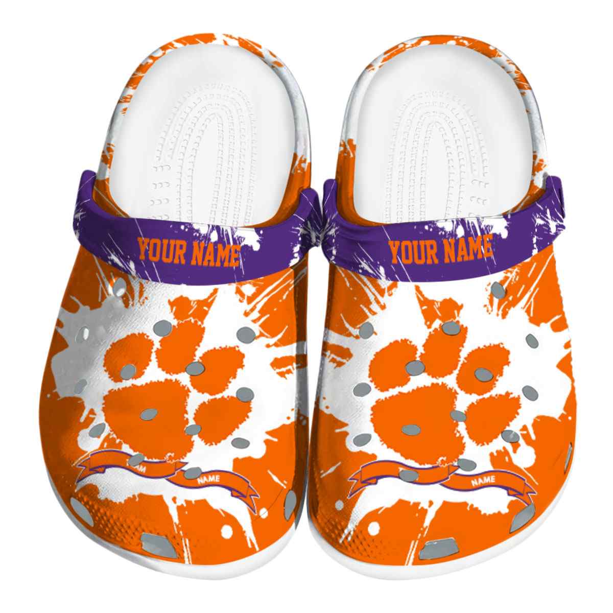 Clemson Tigers NCAA Sport Crocs Crocband Clogs Shoes Comfortable For Men Women and Kids