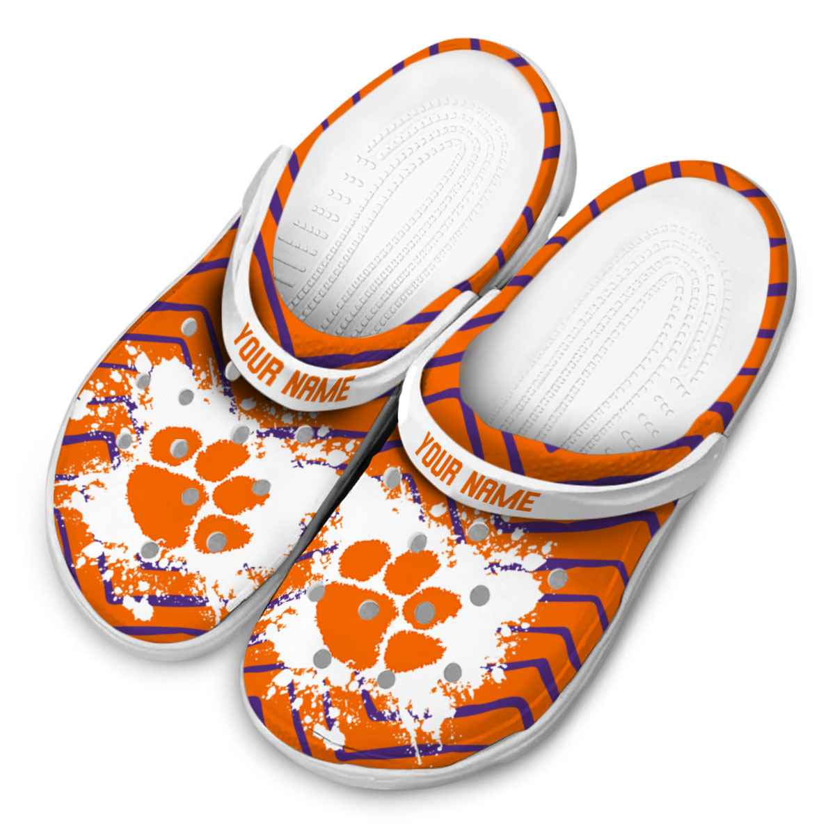 Clemson Tigers NCAA Sport Crocs Crocband Clogs Shoes Comfortable For Men Women and Kids - Image 4
