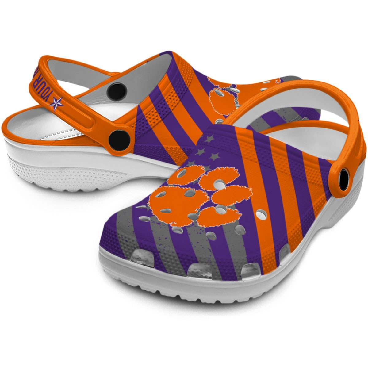Clemson Tigers NCAA Sport Crocs Crocband Clogs Shoes Comfortable For Men Women and Kids - Image 3