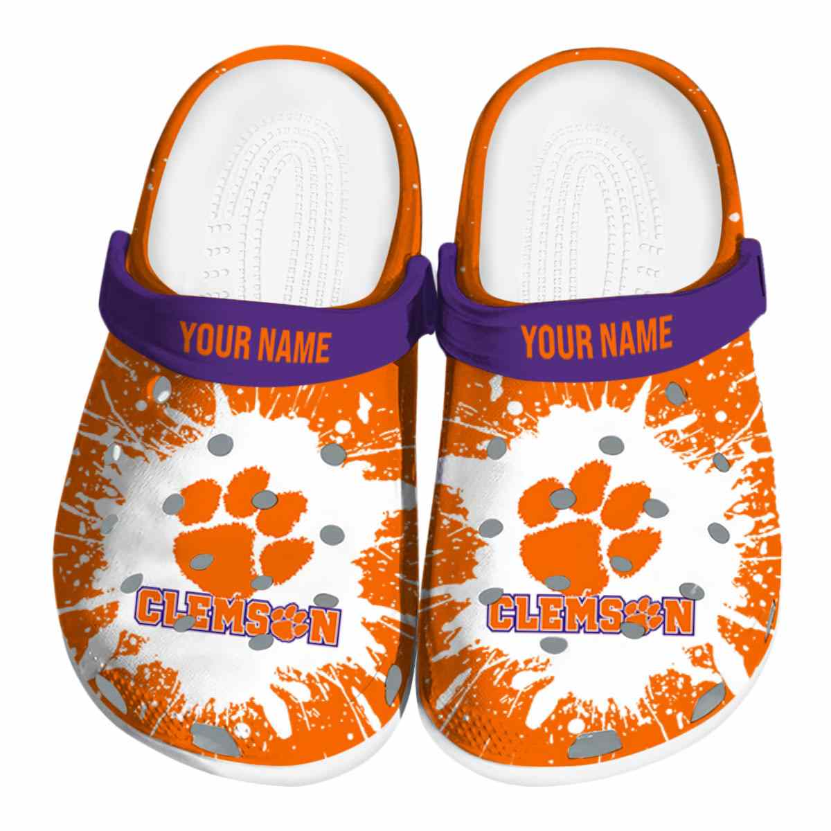Clemson Tigers NCAA Sport Crocs Crocband Clogs Shoes Comfortable For Men Women and Kids