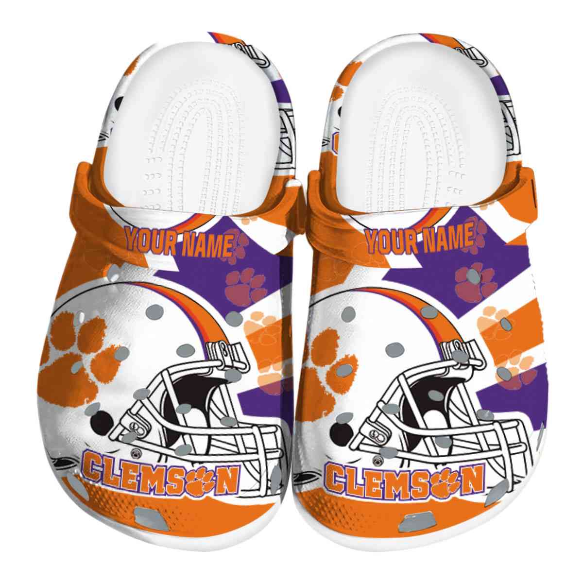 Clemson Tigers NCAA Sport Crocs Crocband Clogs Shoes Comfortable For Men Women and Kids