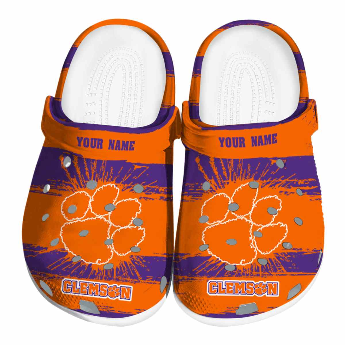 Clemson Tigers NCAA Sport Crocs Crocband Clogs Shoes Comfortable For Men Women and Kids