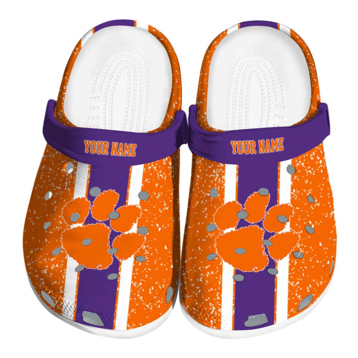 Clemson Tigers NCAA Sport Crocs Crocband Clogs Shoes Comfortable For Men Women and Kids