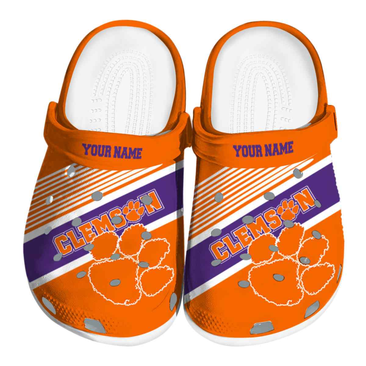 Clemson Tigers NCAA Sport Crocs Crocband Clogs Shoes Comfortable For Men Women and Kids