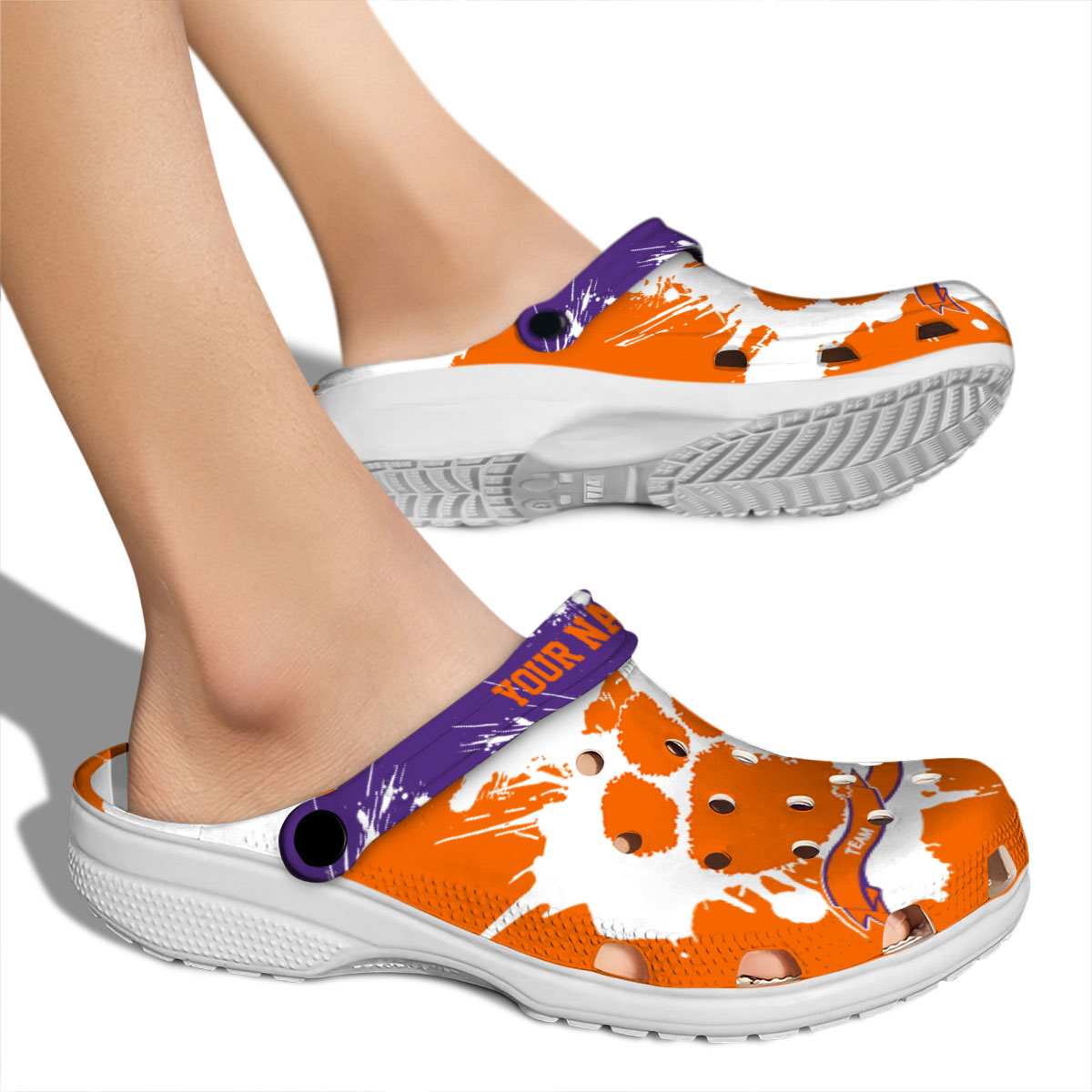 Clemson Tigers NCAA Sport Crocs Crocband Clogs Shoes Comfortable For Men Women and Kids - Image 2