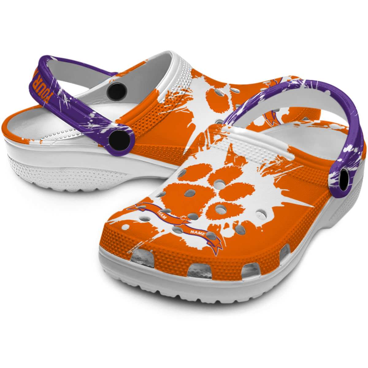 Clemson Tigers NCAA Sport Crocs Crocband Clogs Shoes Comfortable For Men Women and Kids - Image 3