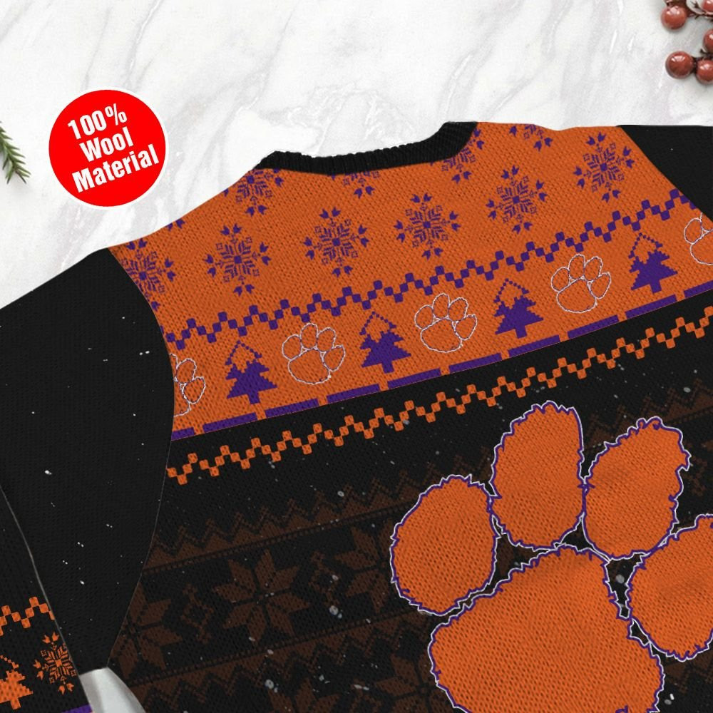 Clemson Tigers Snoopy Dabbing Holiday Party Ugly Christmas Sweater Adult 3D Funny Matching for family - Image 5