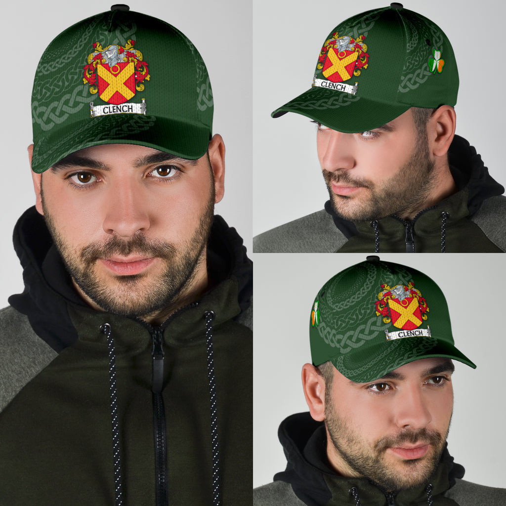 Clench Coat Of Arms - Irish Family Crest St Patrick's Day Hat Classic Cap Trucker Hats Custom Hats Gifts For Men & Women