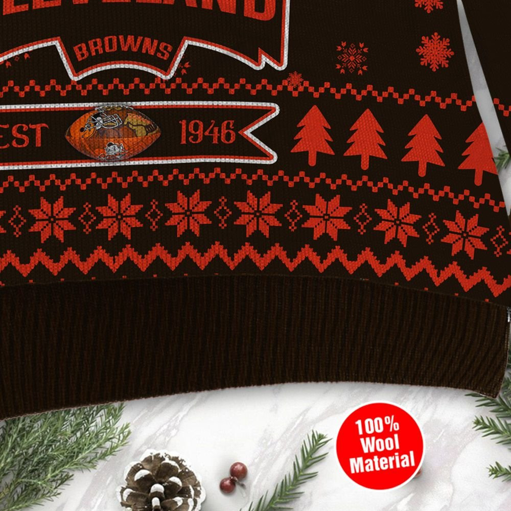 Cleveland Browns Cute Baby Yoda Grogu Holiday Party Ugly Christmas Sweater Adult 3D Funny Matching for family - Image 4