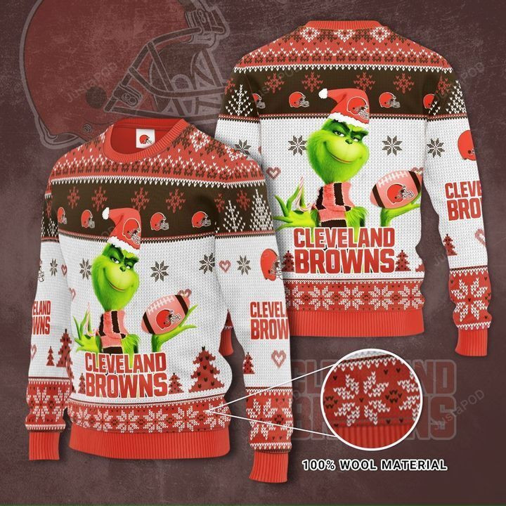 Cleveland Browns Grinch Ugly Christmas Sweater Adult 3D Funny Matching for family