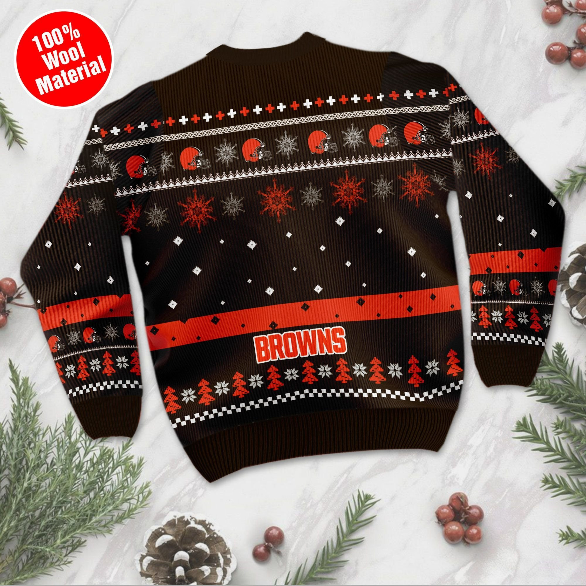 Cleveland Browns Mickey Mouse Funny Ugly Christmas Sweater Adult 3D Funny Matching for family - Image 3