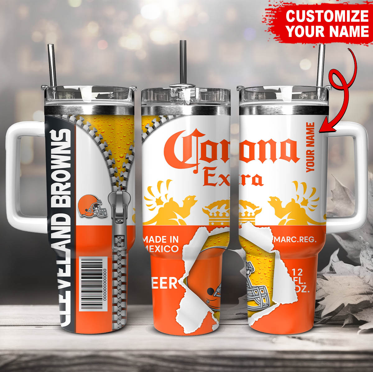 Cleveland Browns NFL Corona Extra Custom Stanley Cup 40 oz 30 oz Tumbler With HandleTVC230169