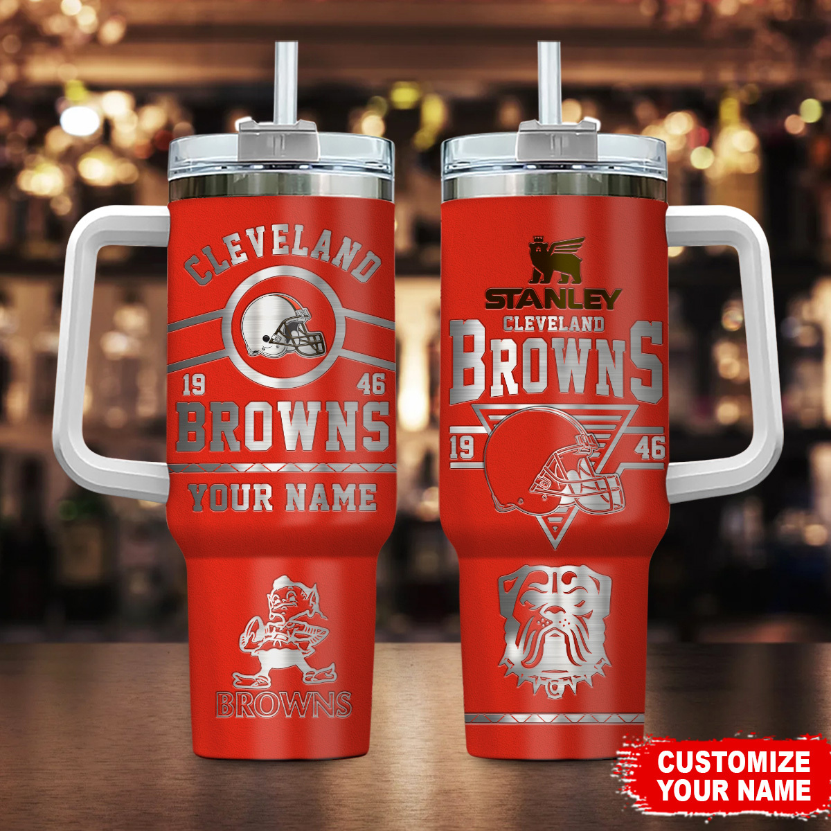 Cleveland Browns NFL Custom Stanley Cup 40 oz 30 oz Tumbler With HandleTVC230152