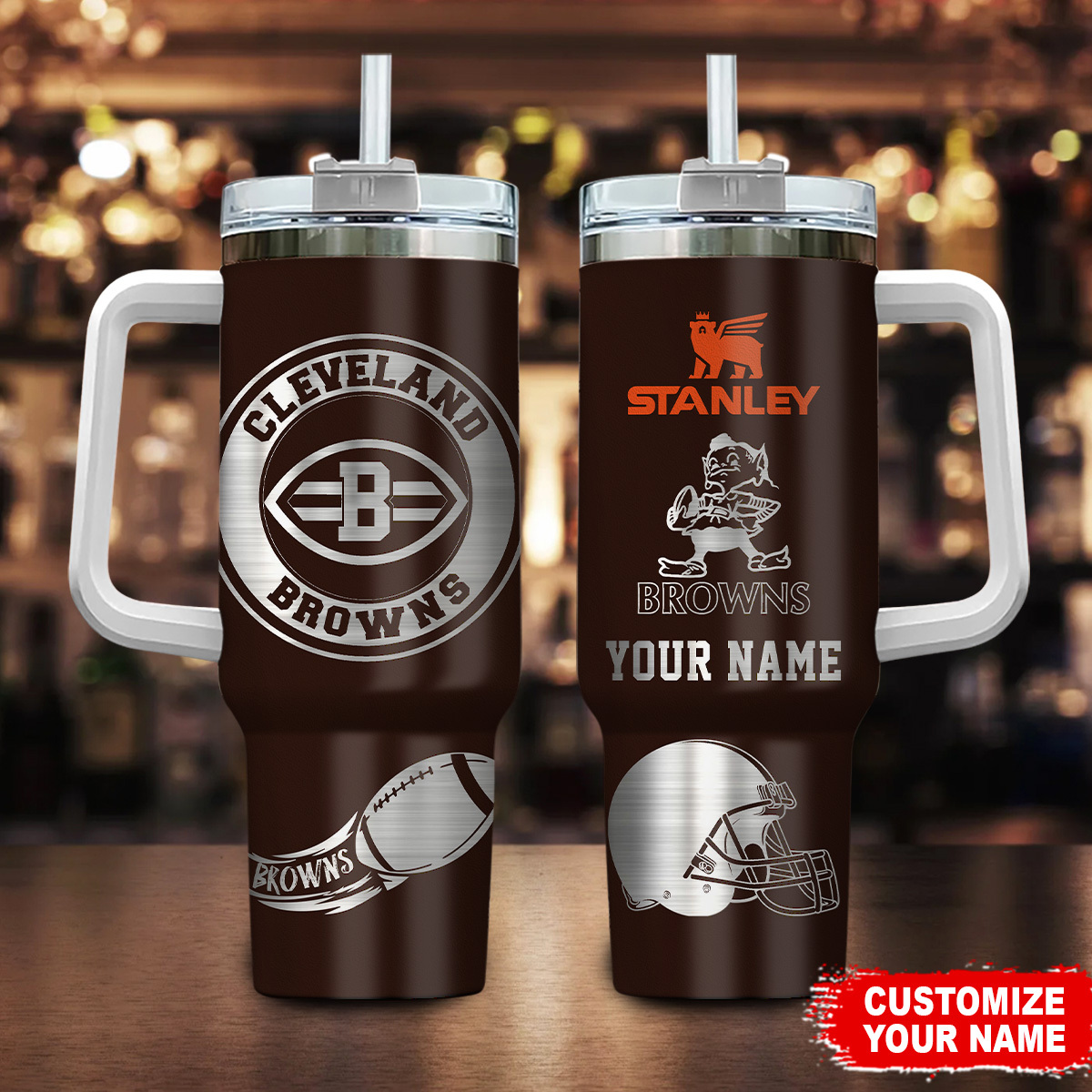Cleveland Browns NFL Custom Stanley Cup 40 oz 30 oz Tumbler With HandleTVC230178