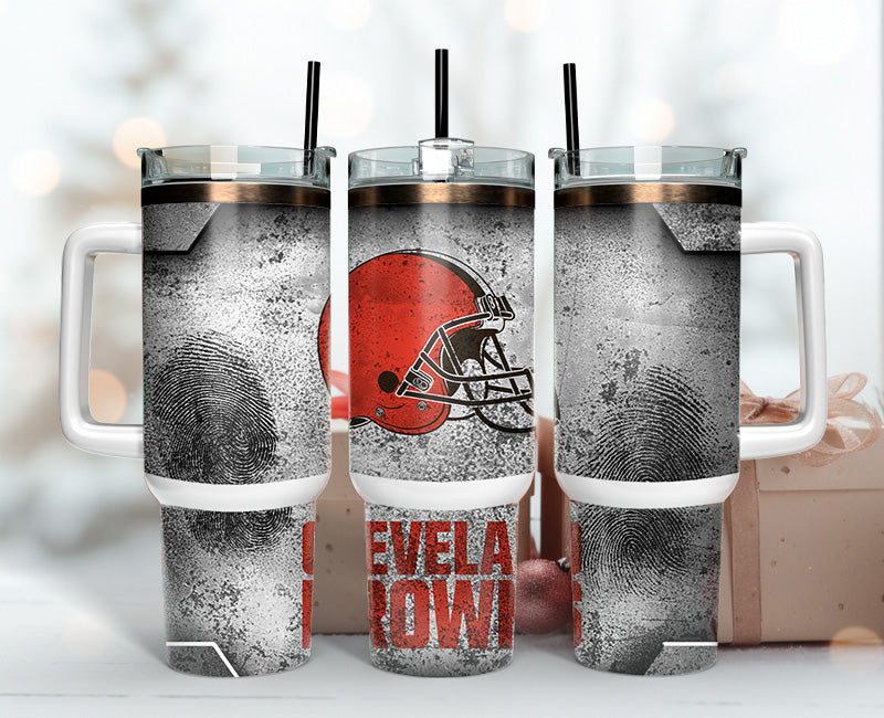 Cleveland Browns NFL Fingerprint Effect Custom Stanley Cup 40 oz 30 oz Tumbler With HandleTVC2301149