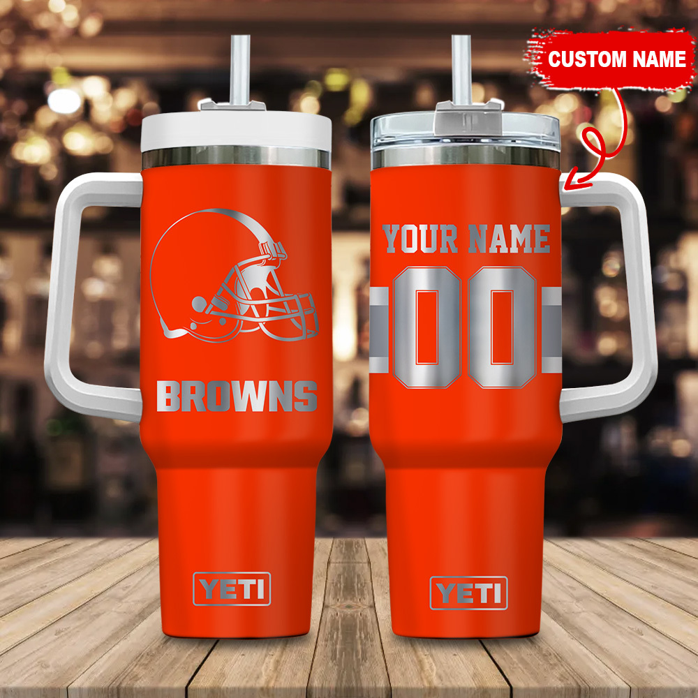 Cleveland Browns NFL Laser Engraved Effect Custom Stanley Cup 40 oz 30 oz Tumbler With HandleTVC2301120