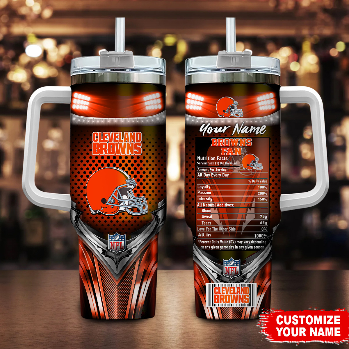Cleveland Browns NFL Nutrition Facts Custom Stanley Cup 40 oz 30 oz Tumbler With HandleTVC230193