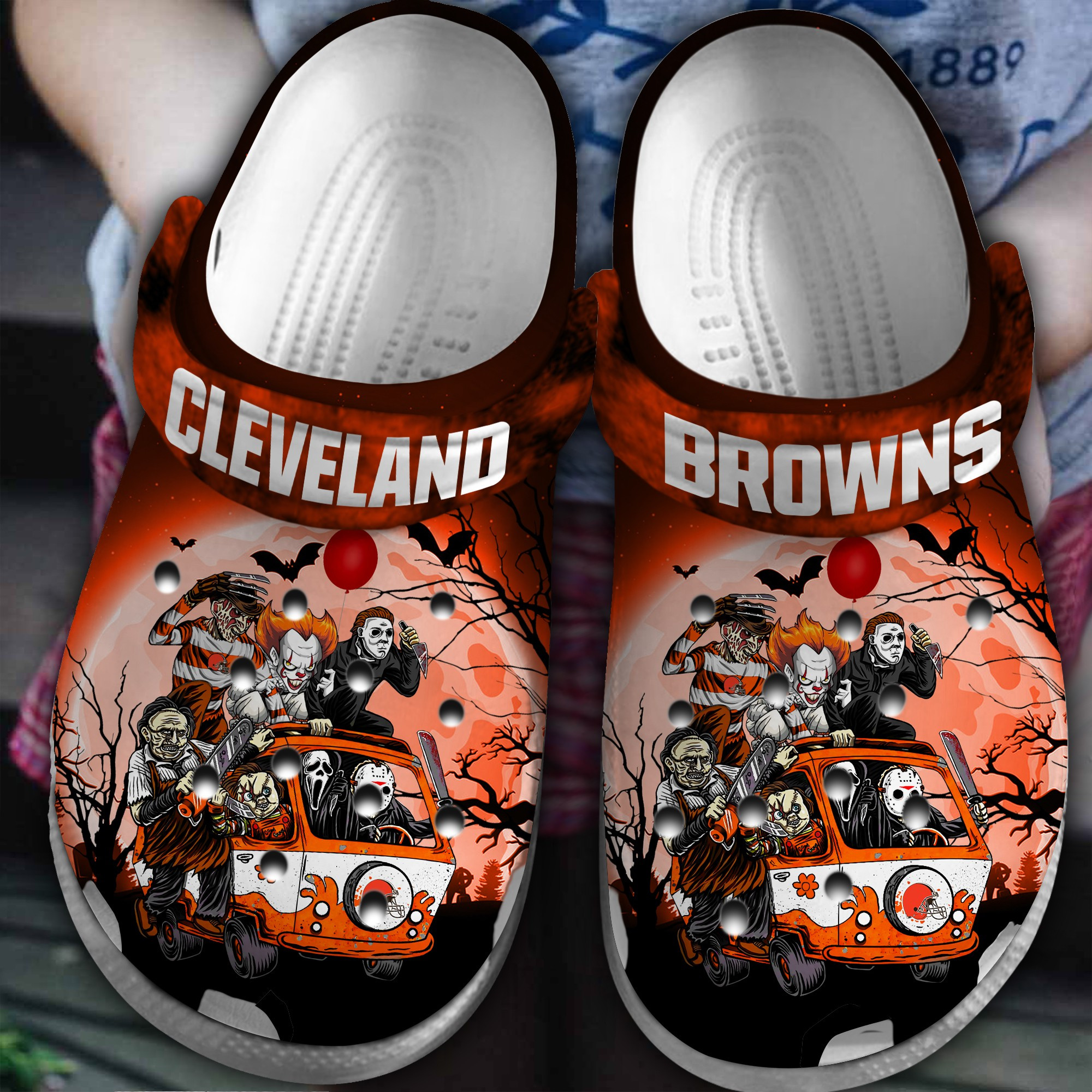 Cleveland Browns NFL Sport Crocs Crocband Clogs Shoes Comfortable For Men Women and Kids