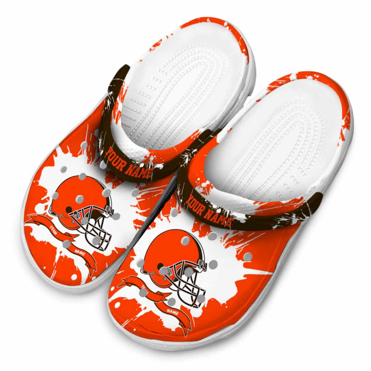Cleveland Browns NFL Sport Crocs Crocband Clogs Shoes Comfortable For Men Women and Kids