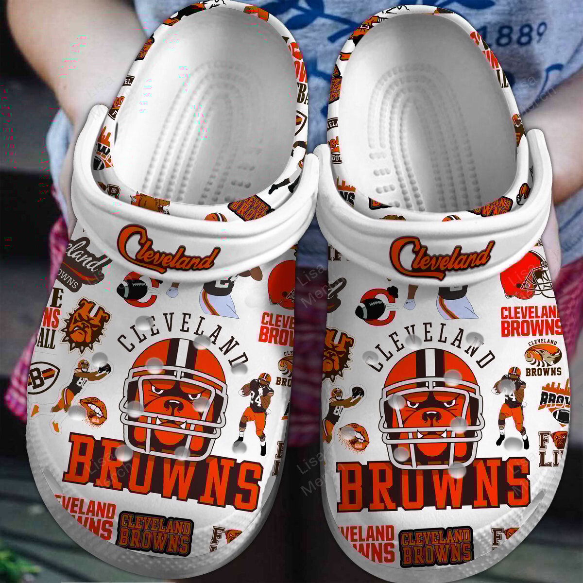 Cleveland Browns NFL Sport Crocs Crocband Clogs Shoes Comfortable For Men Women and Kids