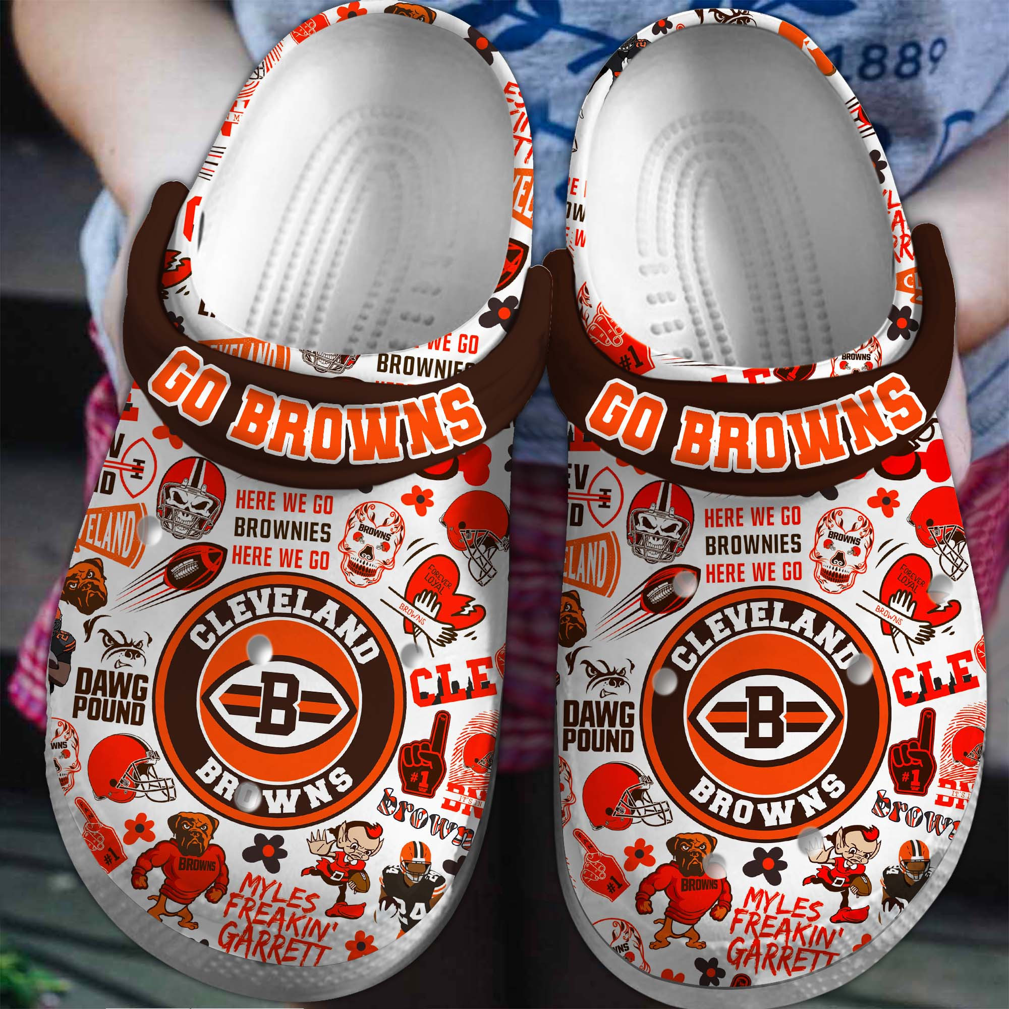 Cleveland Browns NFL Sport Crocs Crocband Clogs Shoes Comfortable For Men Women and Kids