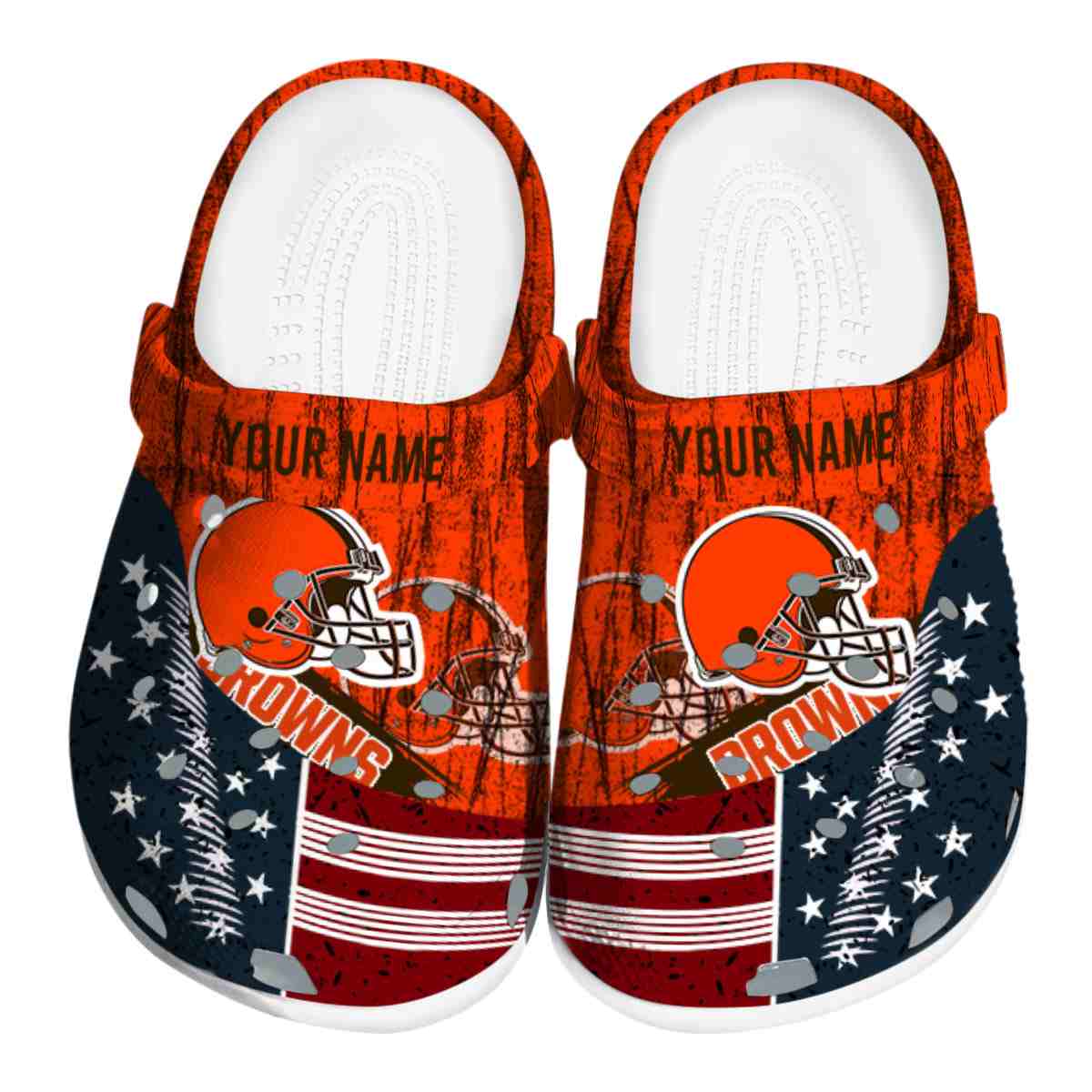 Cleveland Browns NFL Sport Crocs Crocband Clogs Shoes Comfortable For Men Women and Kids