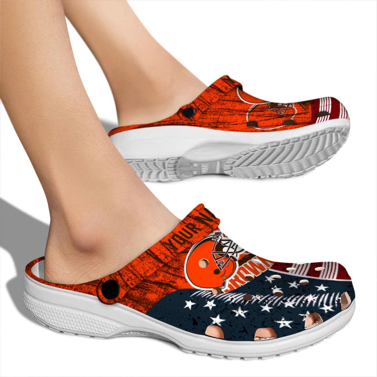 Cleveland Browns NFL Sport Crocs Crocband Clogs Shoes Comfortable For Men Women and Kids - Image 2