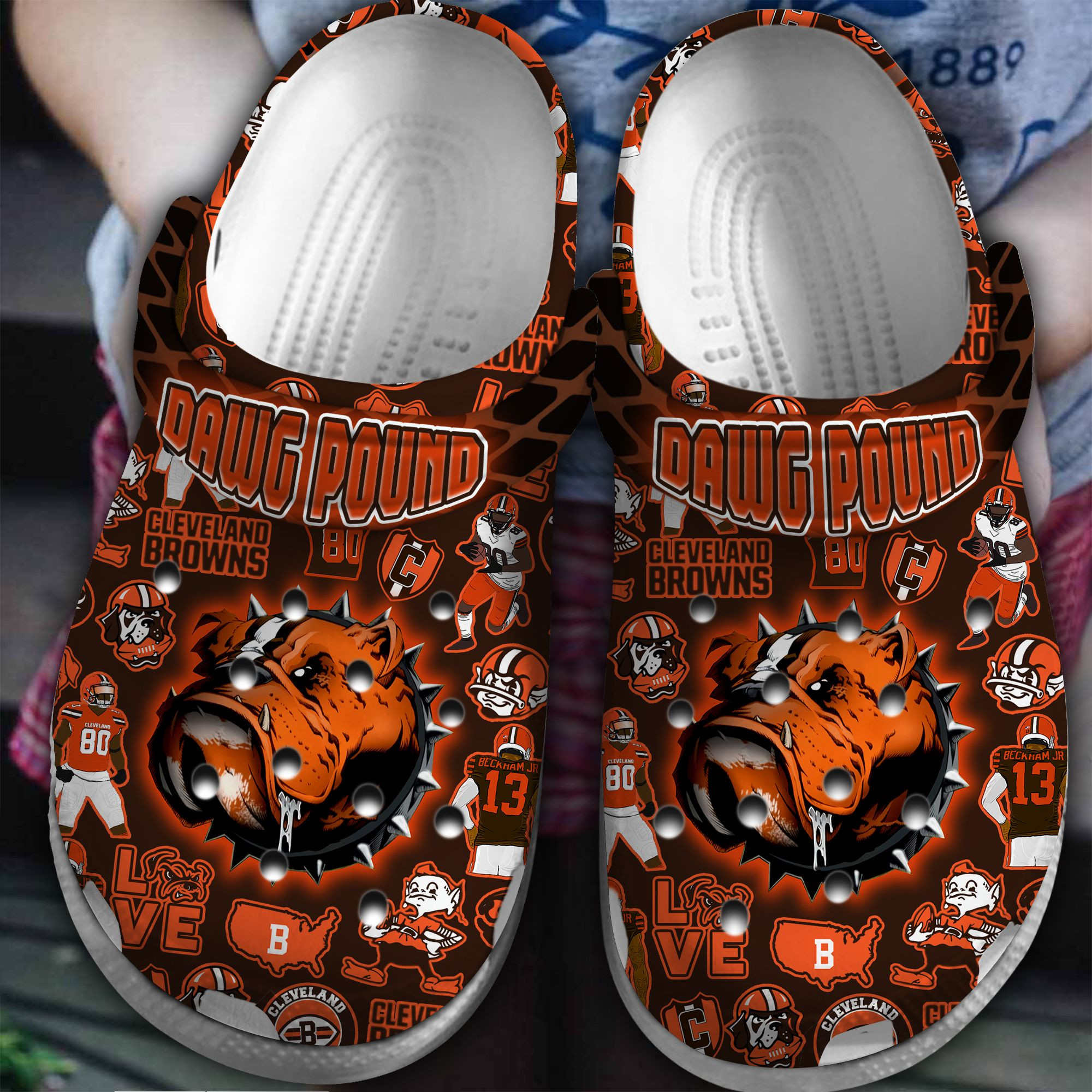Cleveland Browns NFL Sport Crocs Crocband Clogs Shoes Comfortable For Men Women and Kids