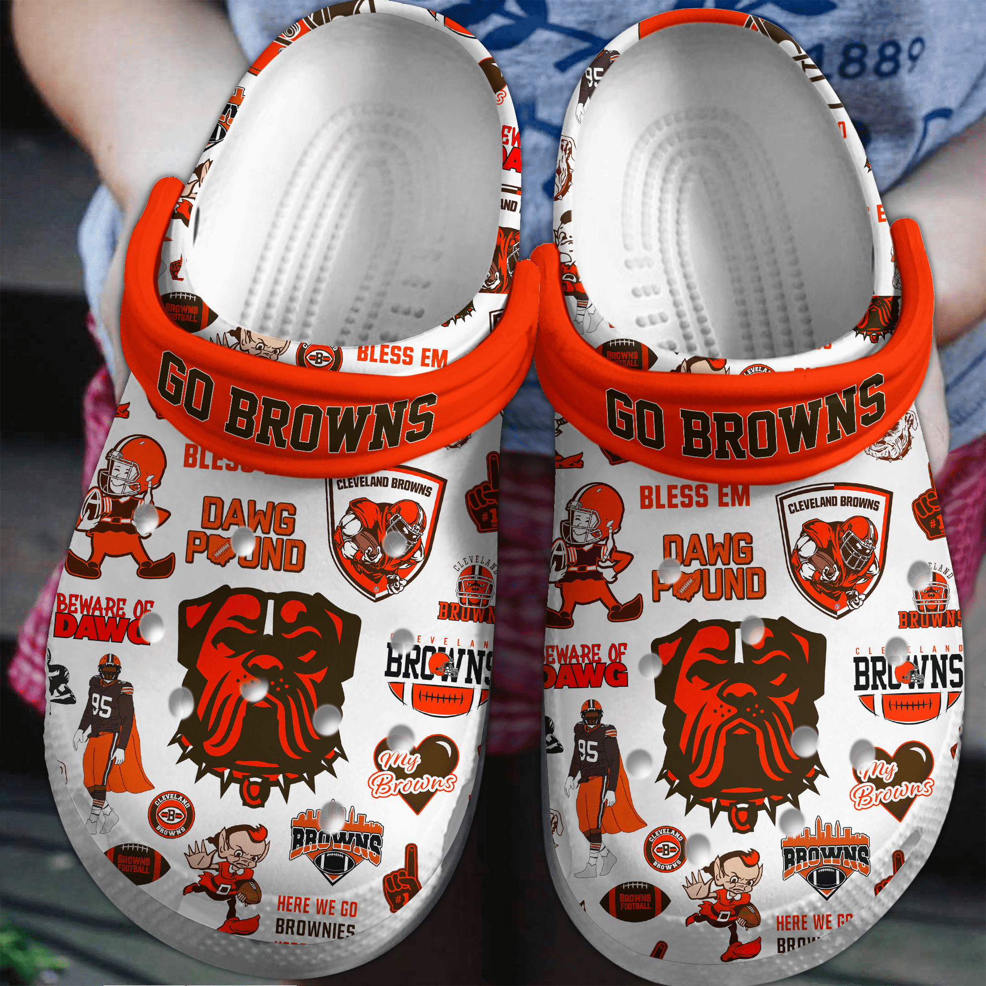 Cleveland Browns NFL Sport Crocs Crocband Clogs Shoes Comfortable For Men Women and Kids