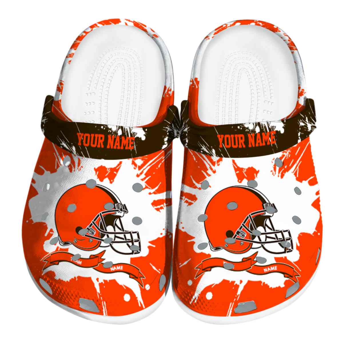 Cleveland Browns NFL Sport Crocs Crocband Clogs Shoes Comfortable For Men Women and Kids
