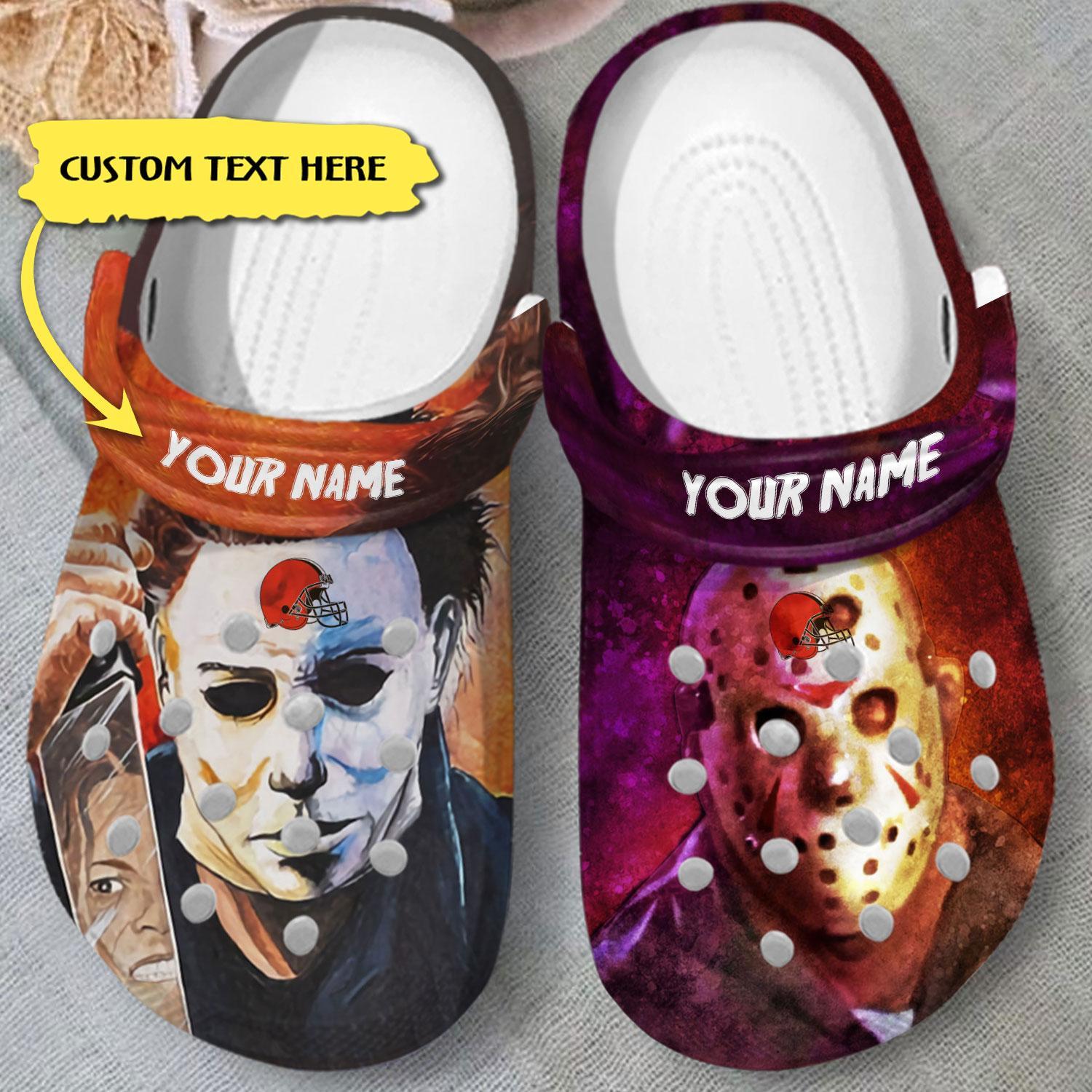 Cleveland Browns NFL Sport Crocs Crocband Clogs Shoes Comfortable For Men Women and Kids