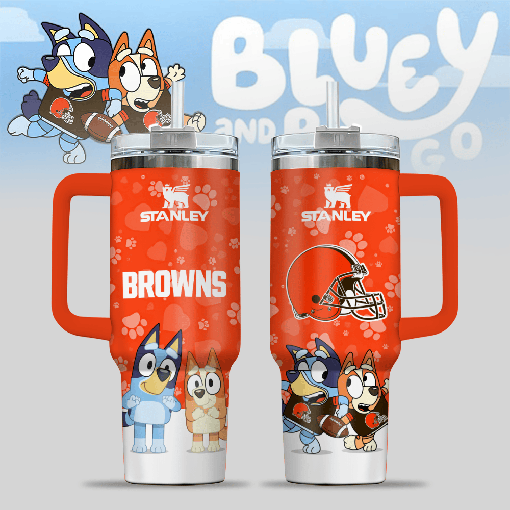 Cleveland Browns NFL x Bluey Custom Stanley Cup 40 oz 30 oz Tumbler With HandleTVC2301123