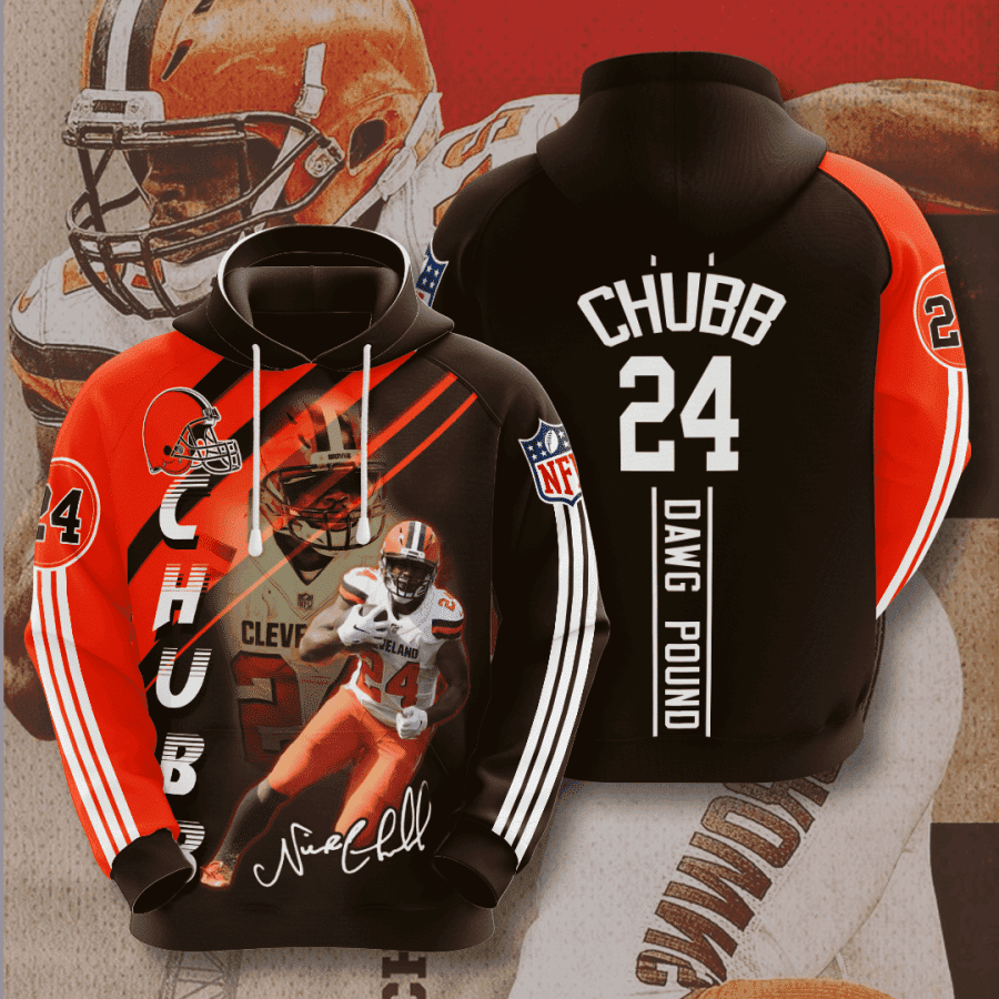 Cleveland Browns Nick Chubb 3D All Over Print Hoodie, Zip Hoodie