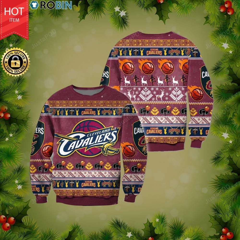 Cleveland Cavaliers Basketball Ugly Christmas Sweater Adult 3D Funny Matching for family