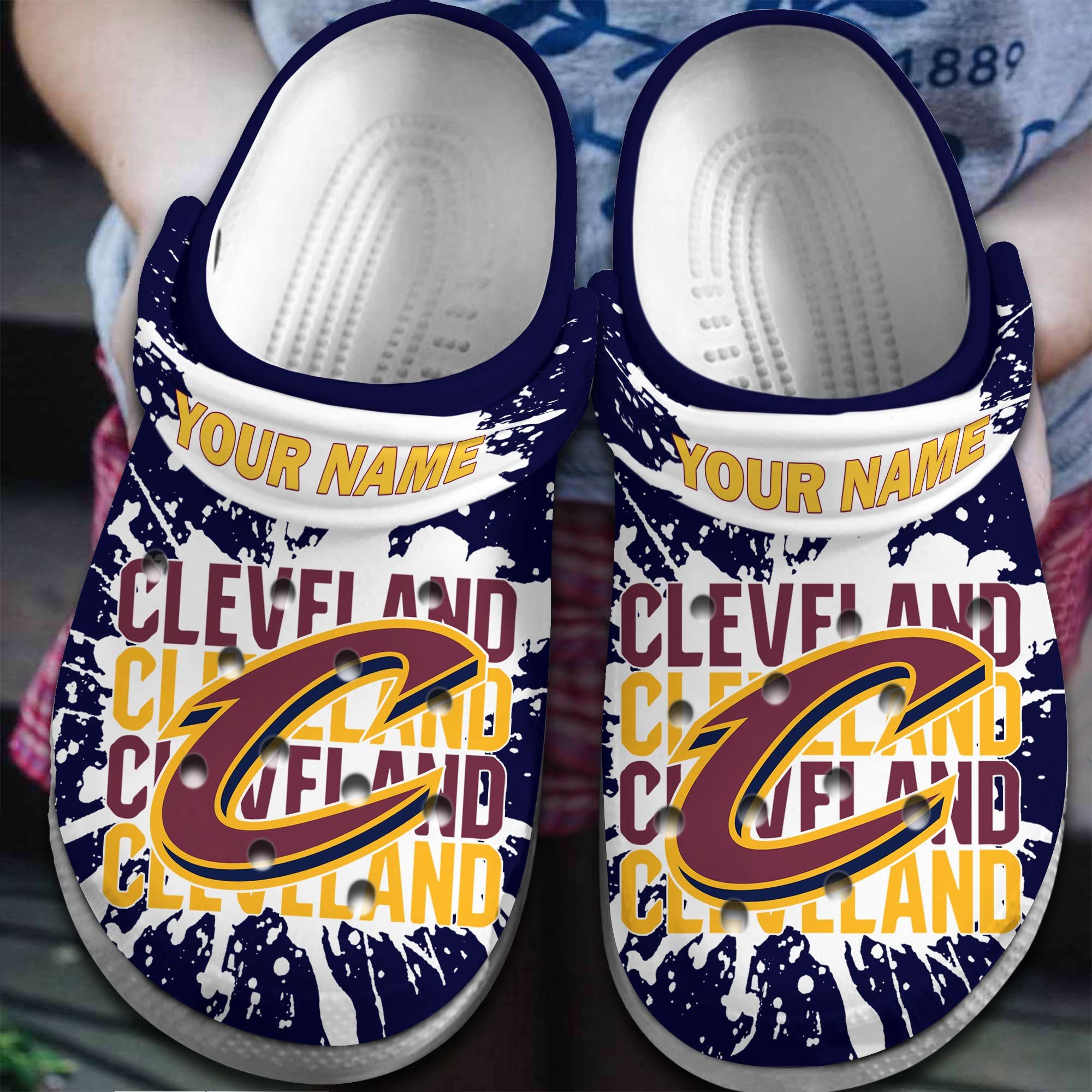 Cleveland Cavaliers NBA Basketball Sport Crocs Crocband Clogs Shoes Comfortable For Men Women and Kids