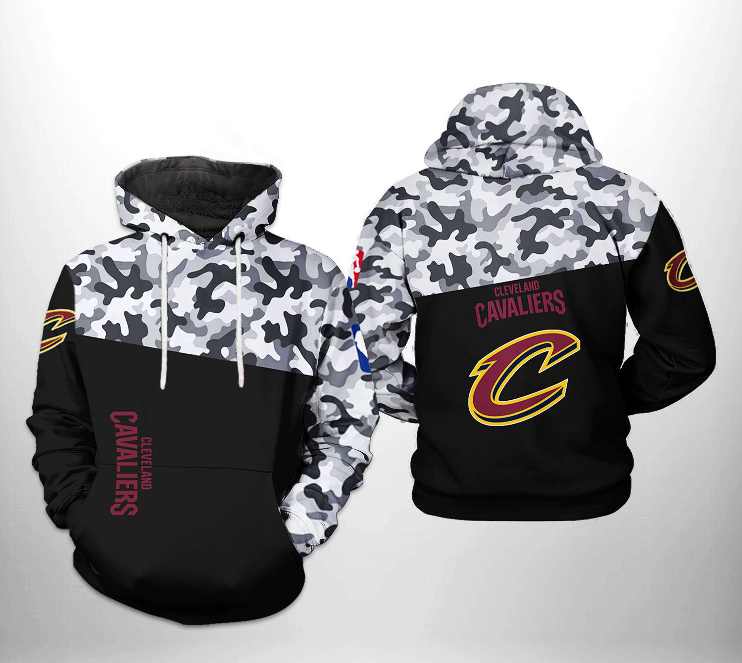 Cleveland Cavaliers NBA Camo Veteran Team 3D All Over Print Hoodie, Zip Hoodie