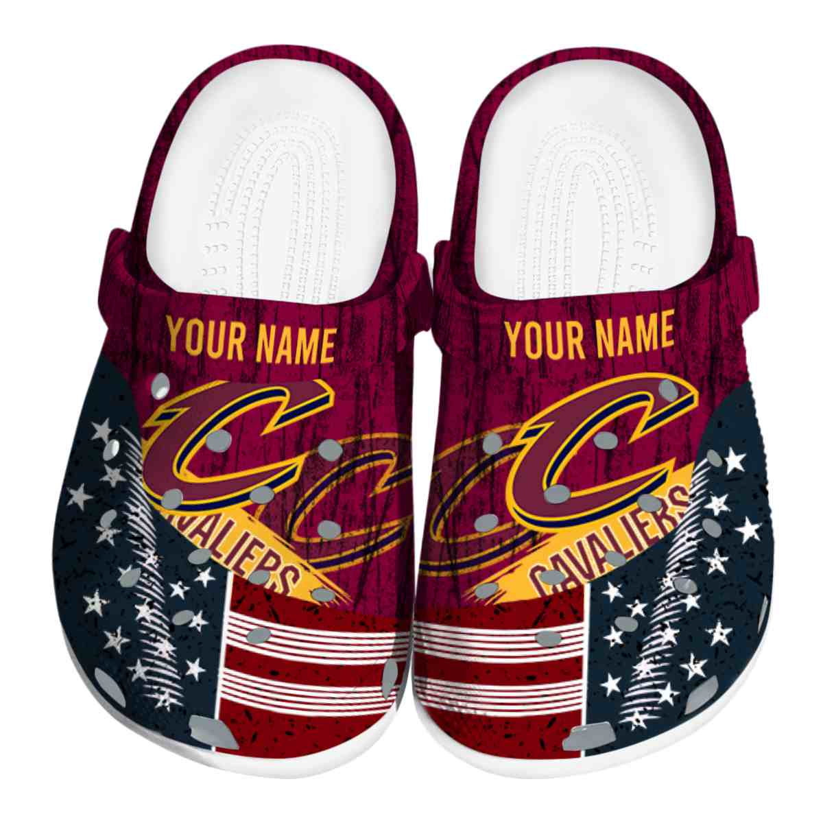 Cleveland Cavaliers NBA Sport Crocs Crocband Clogs Shoes Comfortable For Men Women and Kids