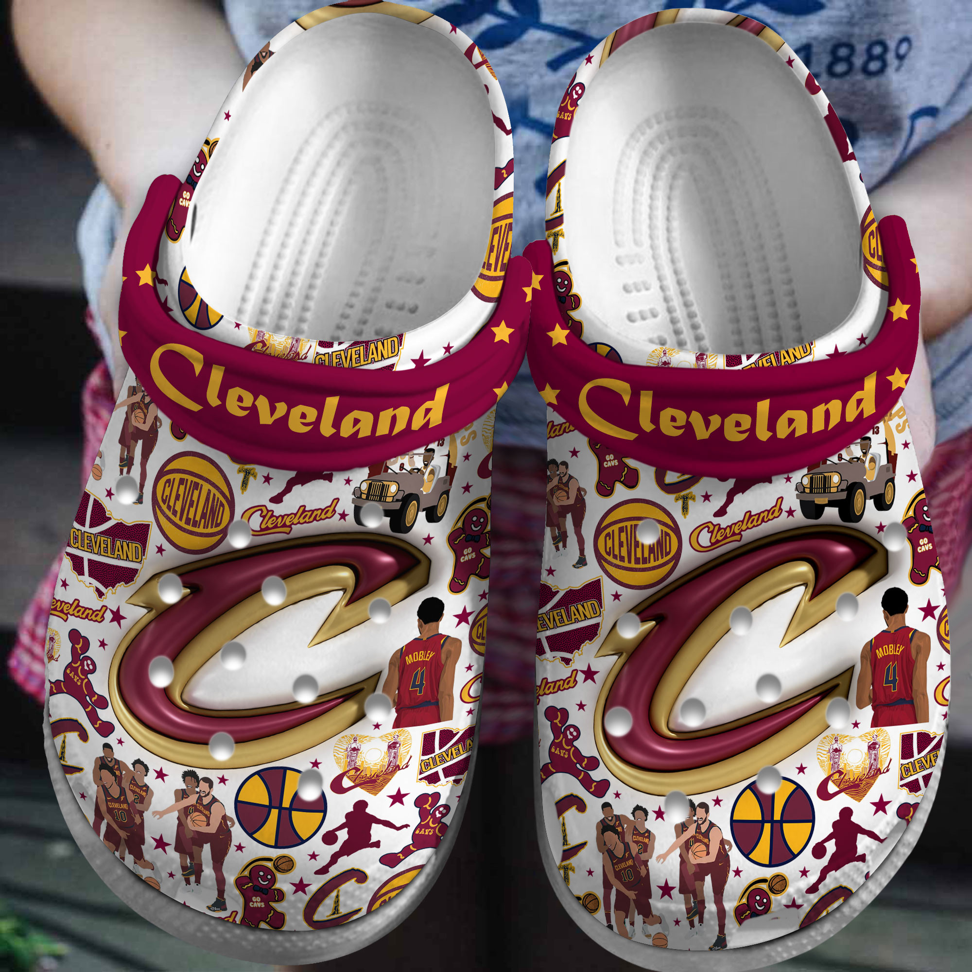 Cleveland Cavaliers NBA Sport Crocs Crocband Clogs Shoes Comfortable For Men Women and Kids