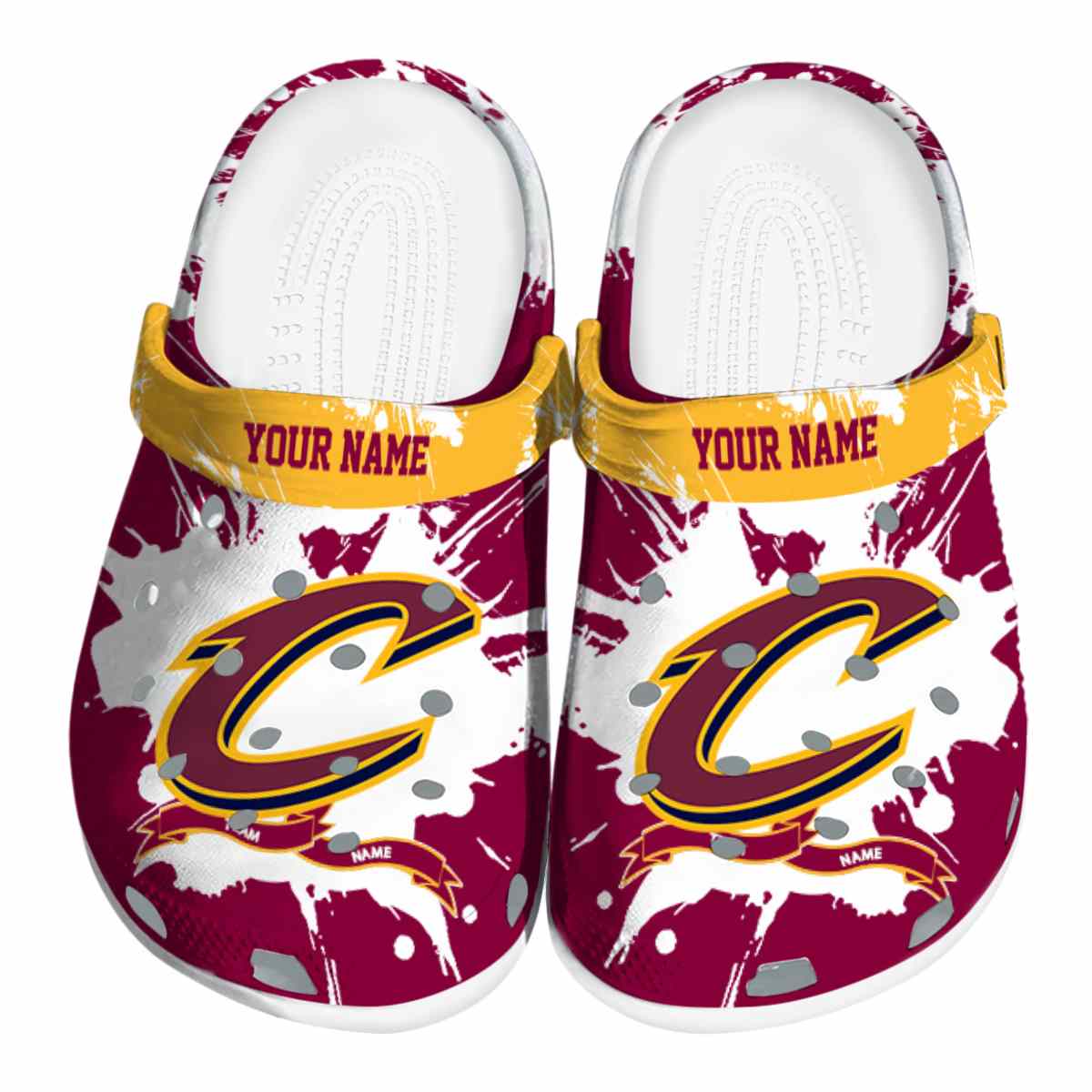 Cleveland Cavaliers NBA Sport Crocs Crocband Clogs Shoes Comfortable For Men Women and Kids