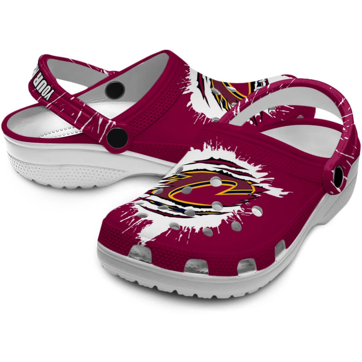 Cleveland Cavaliers NBA Sport Crocs Crocband Clogs Shoes Comfortable For Men Women and Kids
