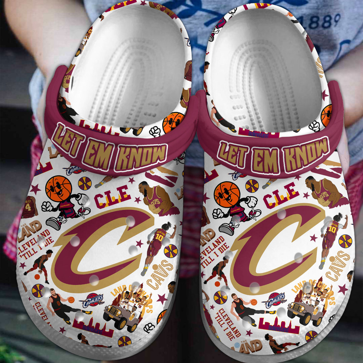 Cleveland Cavaliers NBA Sport Crocs Crocband Clogs Shoes Comfortable For Men Women and Kids