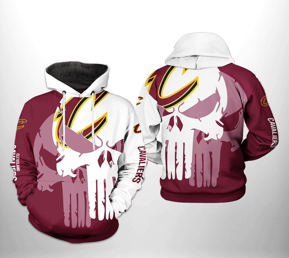 Cleveland Cavaliers NBA Team Skull 3D All Over Print Hoodie, Zip Hoodie