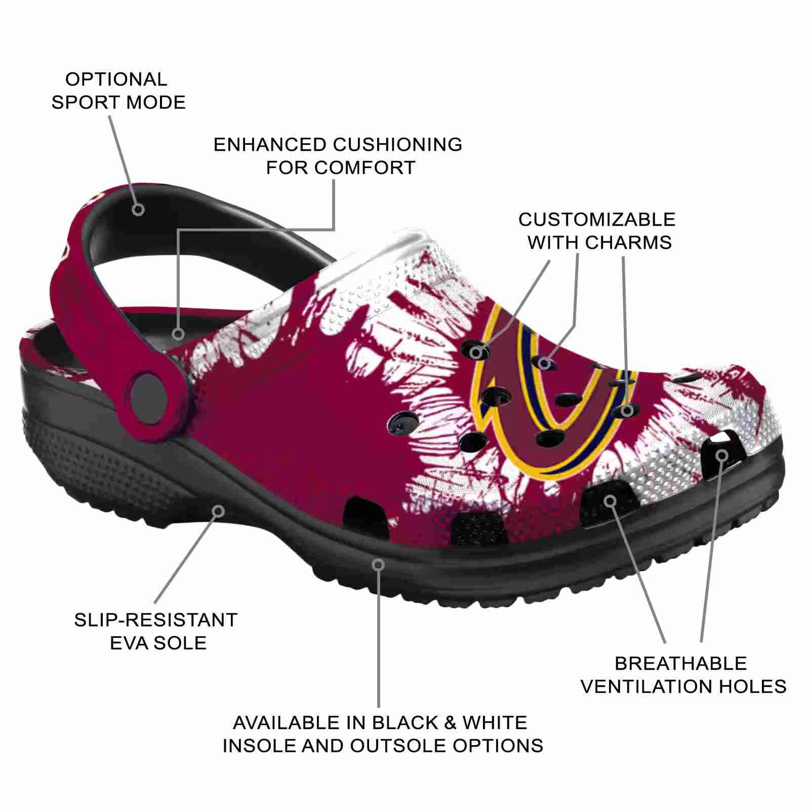 Cleveland Cavaliers Splatter Graphics ClogTVC1801915 - Image 5