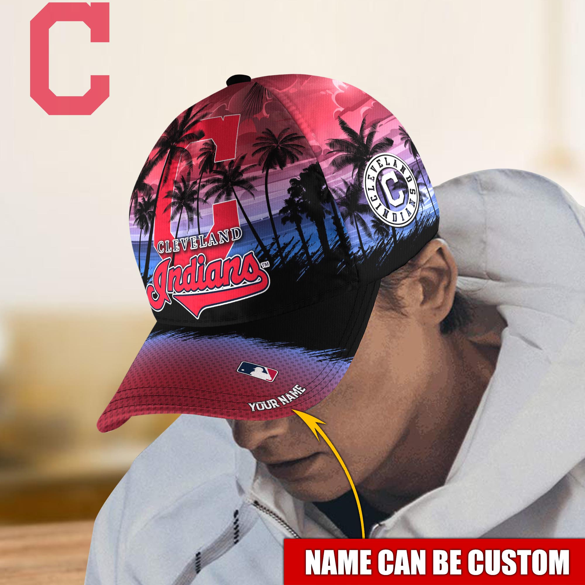 Cleveland Indians Custom Name Classic, Baseball Caps Trucker Hats Custom Hats Gifts For Men & Women