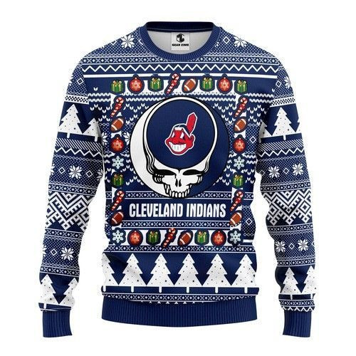 Cleveland Indians Grinch Hug Ugly Christmas Sweater Adult 3D Funny Matching for family