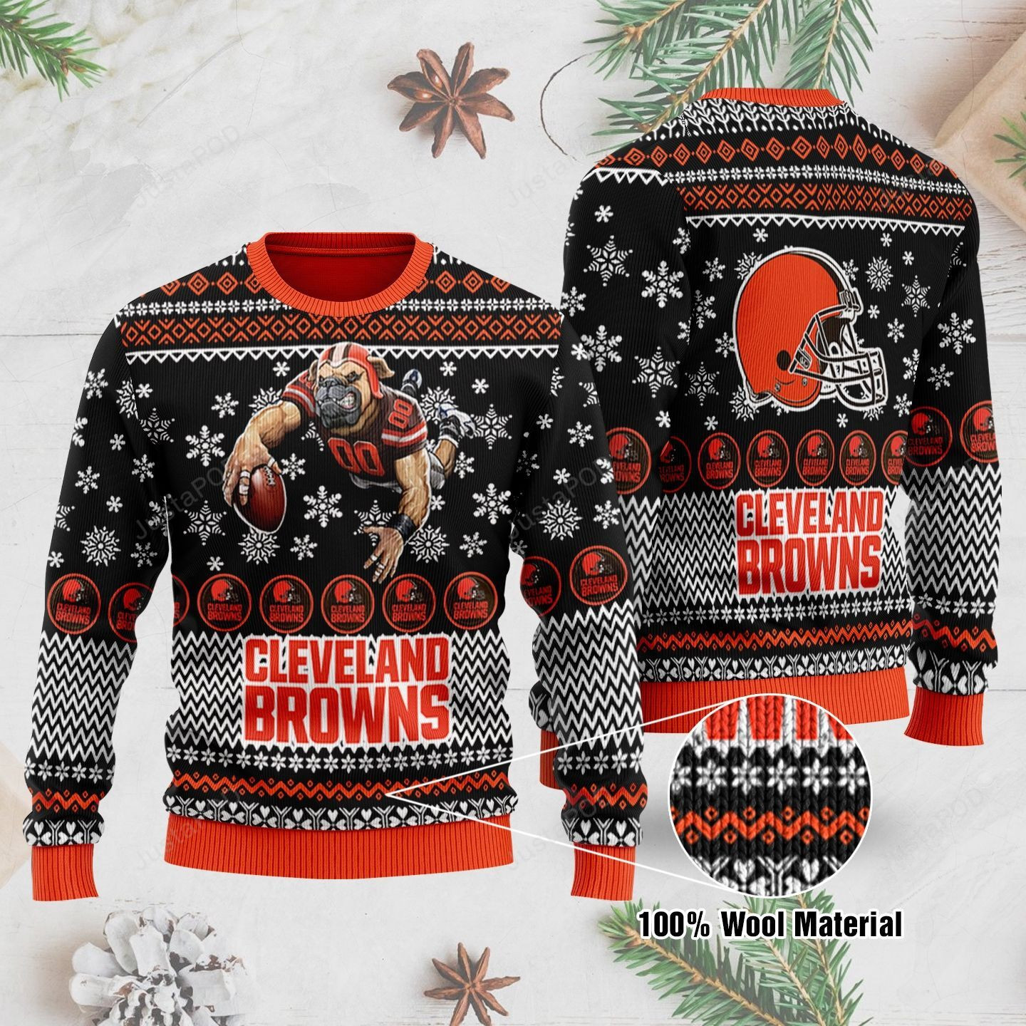 Cleverland Browns Ugly Christmas Sweater Adult 3D Funny Matching for family