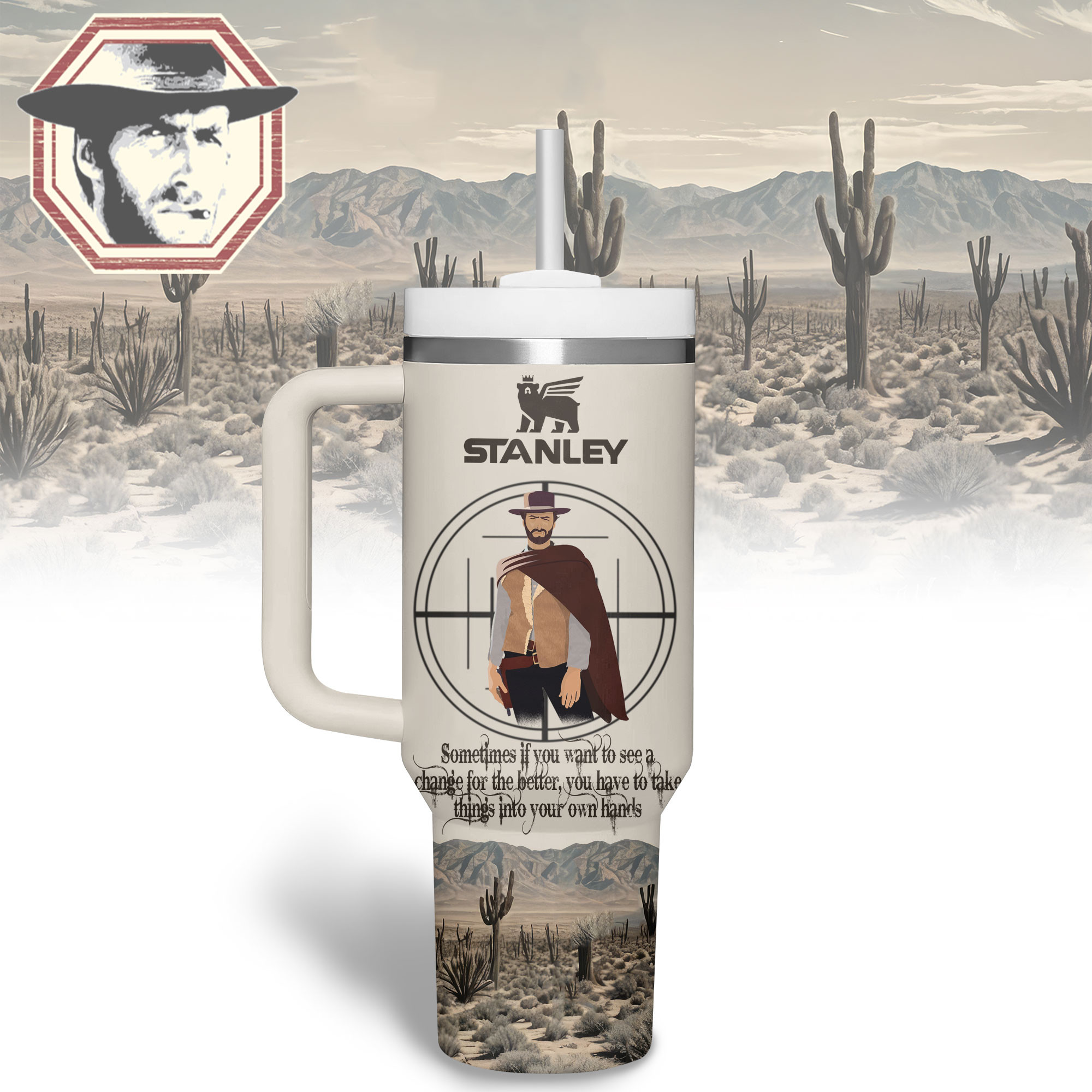 Clint Eastwood Actor Custom Stanley Cup 40 oz 30 oz Tumbler With HandleTVC2301342 - Image 2