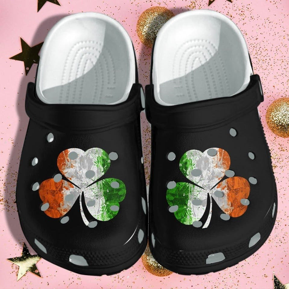 Clover Irish Flag Clog Shoes St Patricks Day - Irish Cute Gifts For Women Men