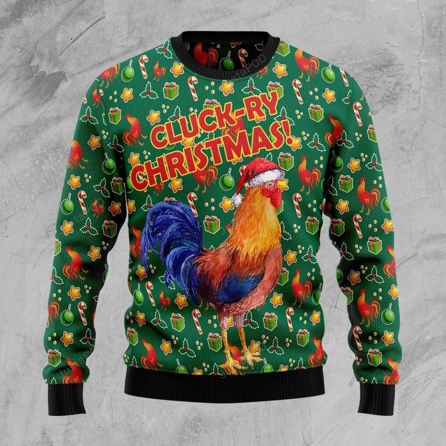 Cluck Ry Christmas Ugly Christmas Sweater Adult 3D Funny Matching for family