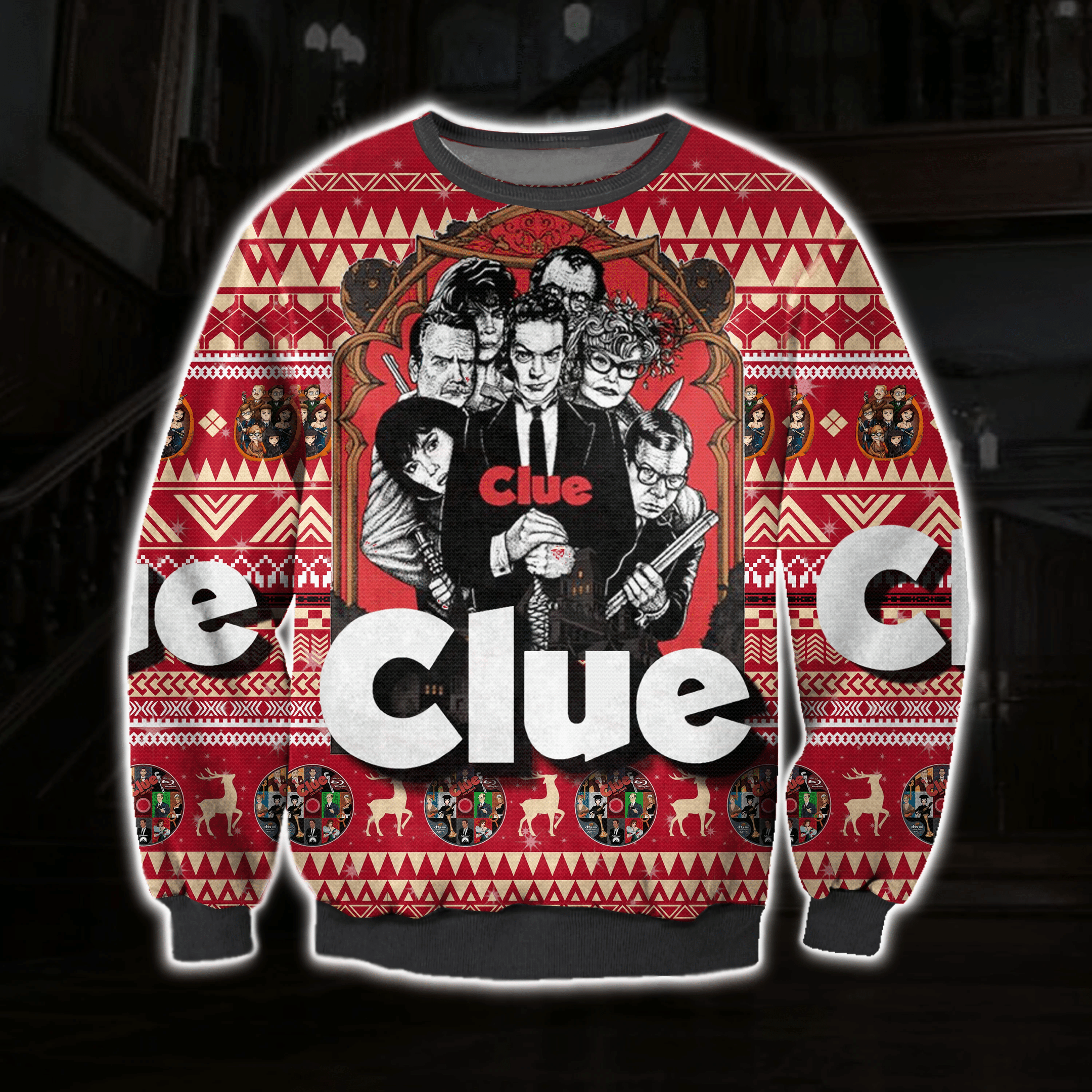 Clue Ugly Christmas Sweater Adult 3D Funny Matching for family